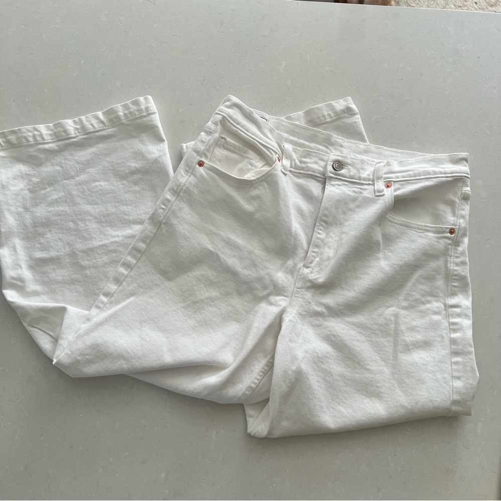 Gap white wide leg denim jeans - Size 12 short